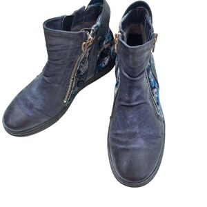 Miz Mooz Women's Gray/Blue Ankle Boots Size 37 EU